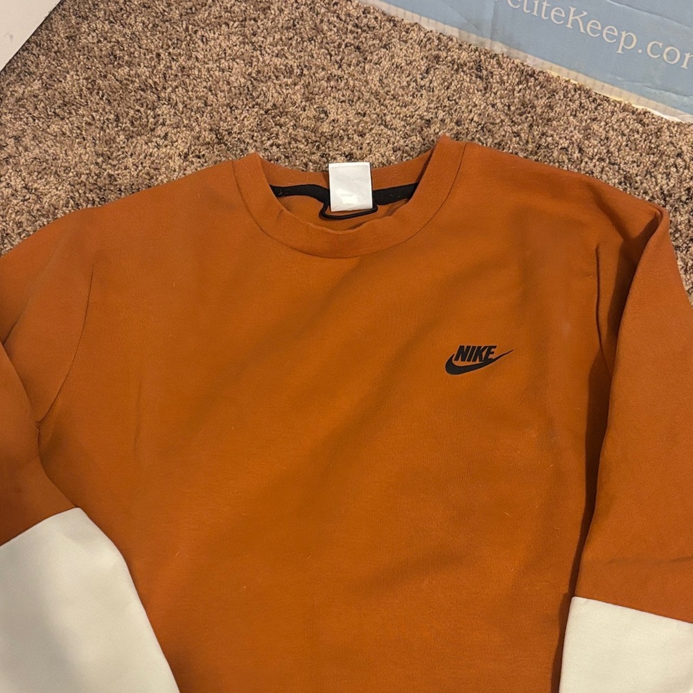 Nike Men's Burnt Orange Crewneck Sweater